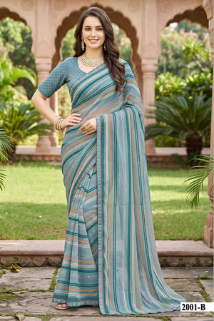Vallabhi Vaidehi Vol 2 Leheriya Print Saree