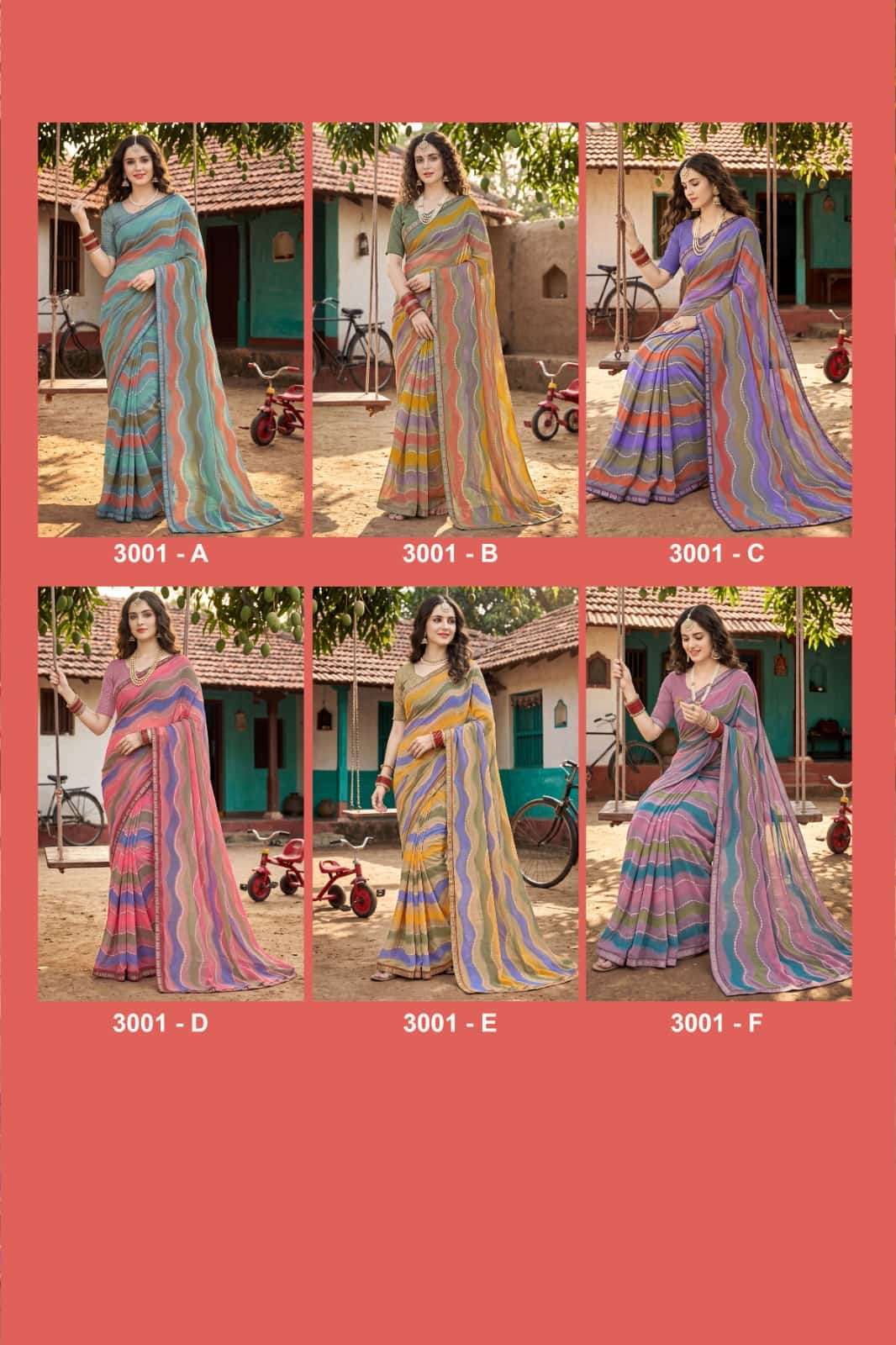 Vallabhi Vaidehi Vol 3 Weightless Leheriya Print Saree - Amrah Wholesale