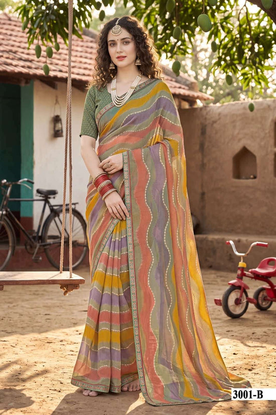Vallabhi Vaidehi Vol 3 Weightless Leheriya Print Saree - Amrah Wholesale