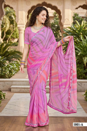 Vallabhi Vaidehi Weightless Leheriya Print Saree