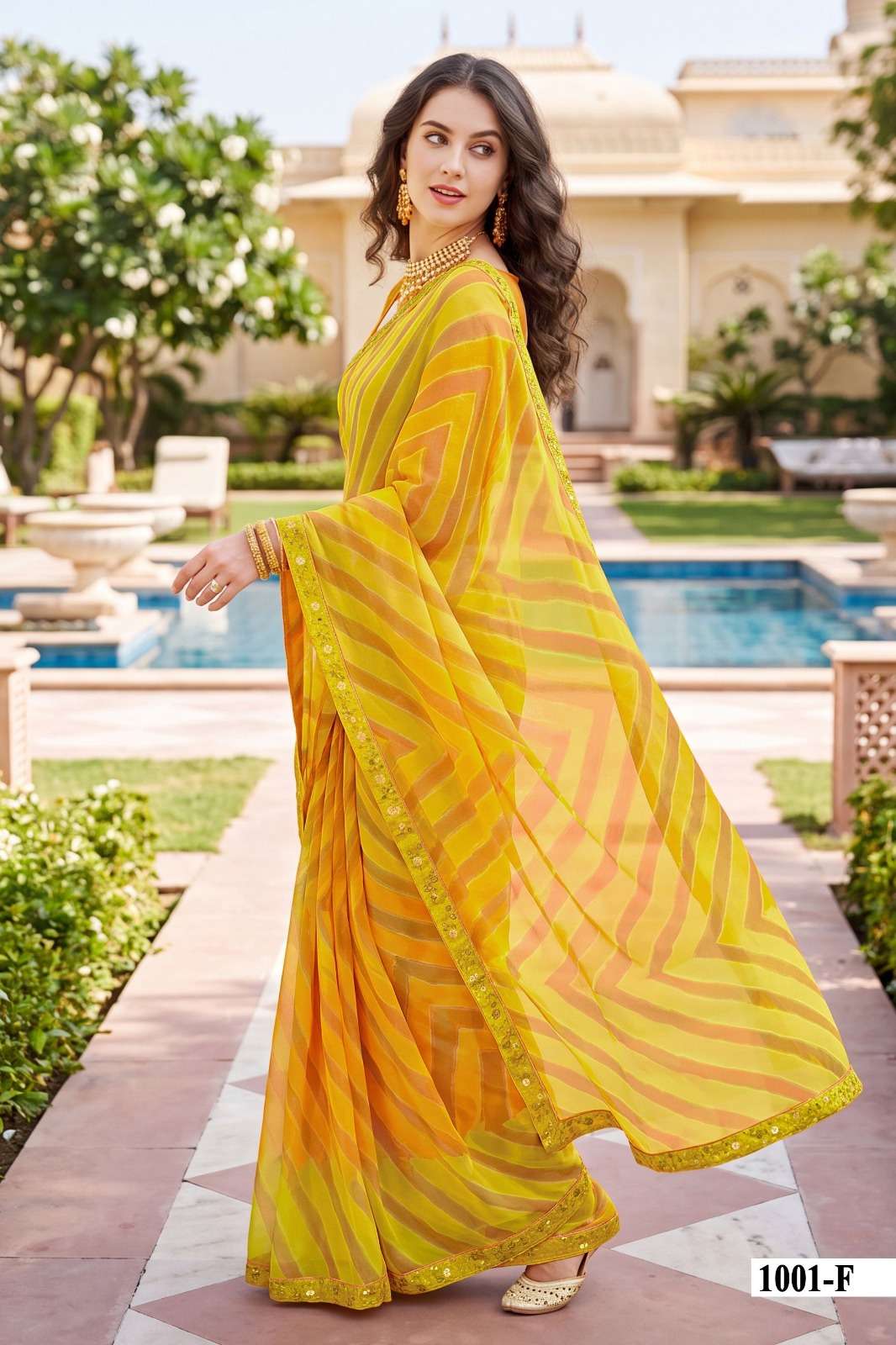 Vallabhi Vaidehi Weightless Leheriya Print Saree