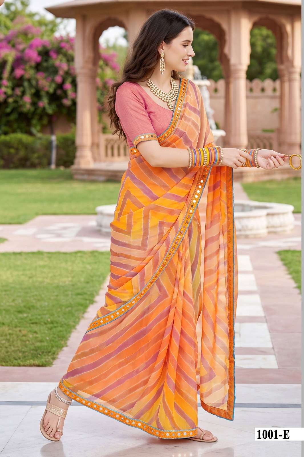 Vallabhi Vaidehi Weightless Leheriya Print Saree