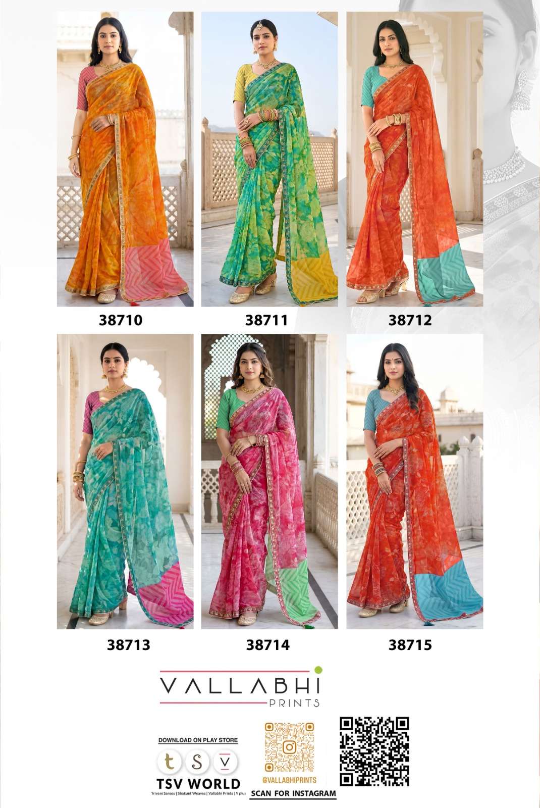 Vallabhi Vardani Vol 13 Weightless Floral Print Saree Collection Wholesale - Amrah Wholesale