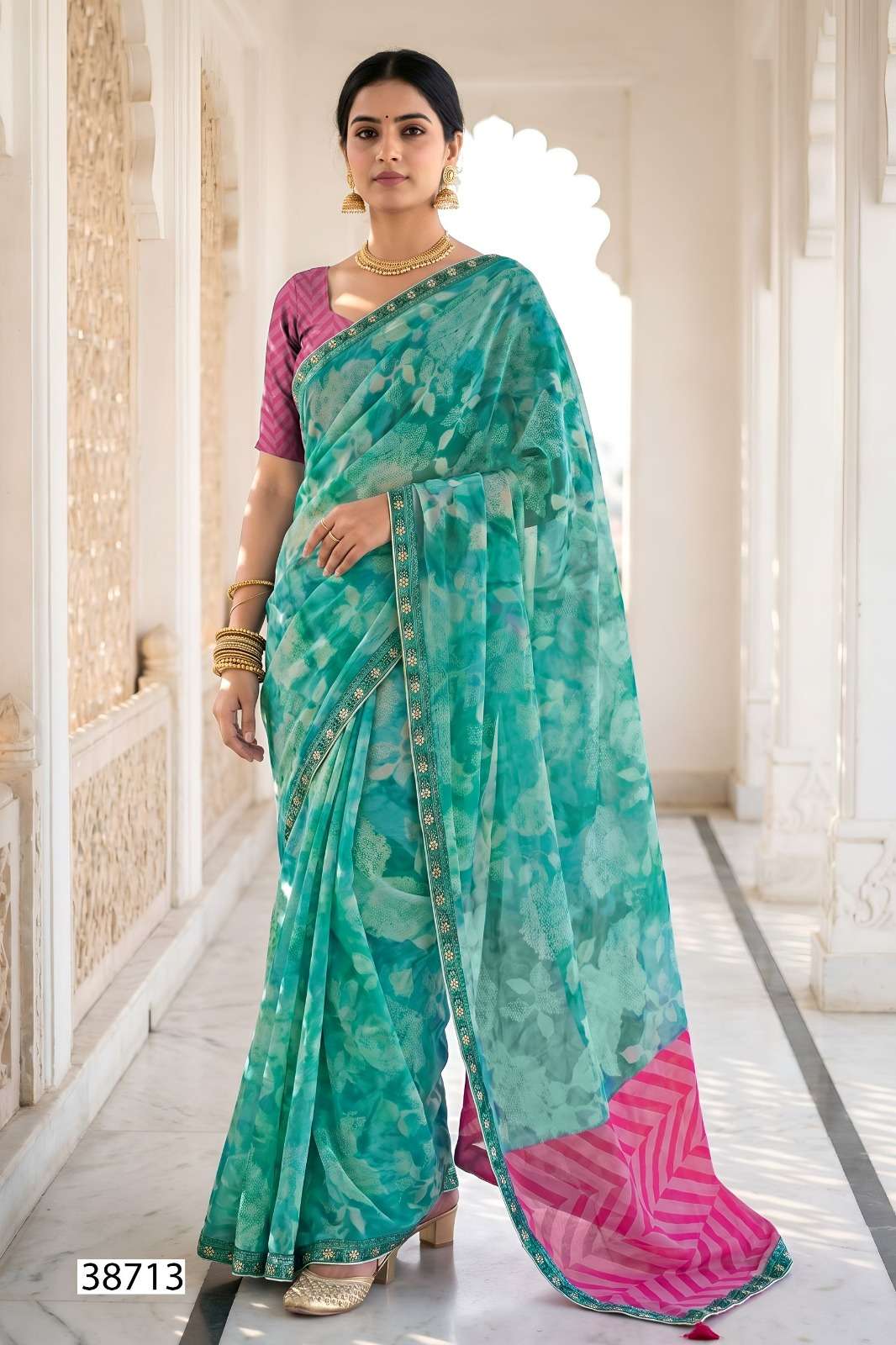 Vallabhi Vardani Vol 13 Weightless Floral Print Saree Collection Wholesale - Amrah Wholesale