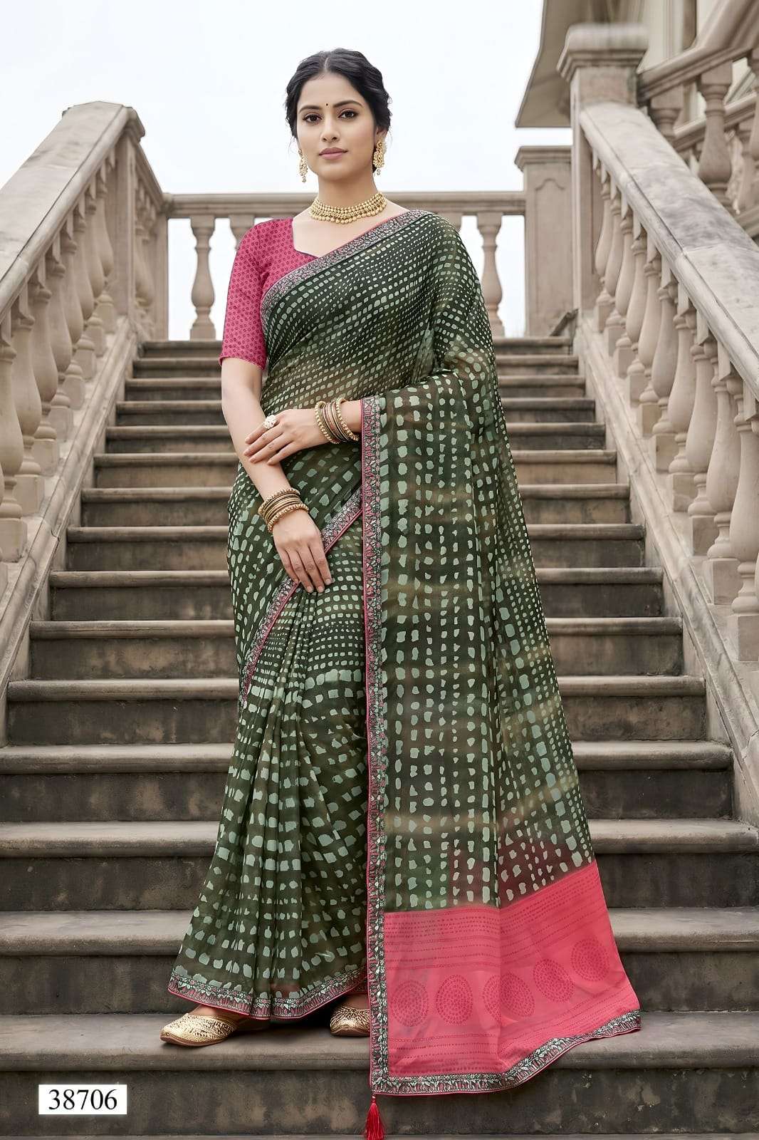 Vallabhi Vardani Vol 14 Weightless Abstract Print Saree Collection Wholesale