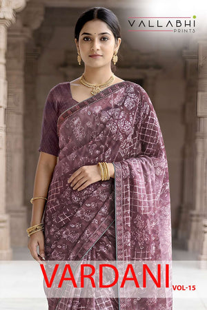 Vallabhi Vardani Vol 15 Weightless Abstract Print Saree Collection Wholesale - Amrah Wholesale
