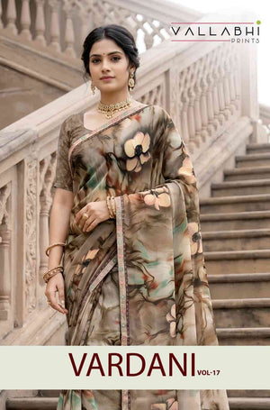 Vallabhi Vardani Vol 17 Weightless Floral Print Saree Collection Wholesale - Amrah Wholesale