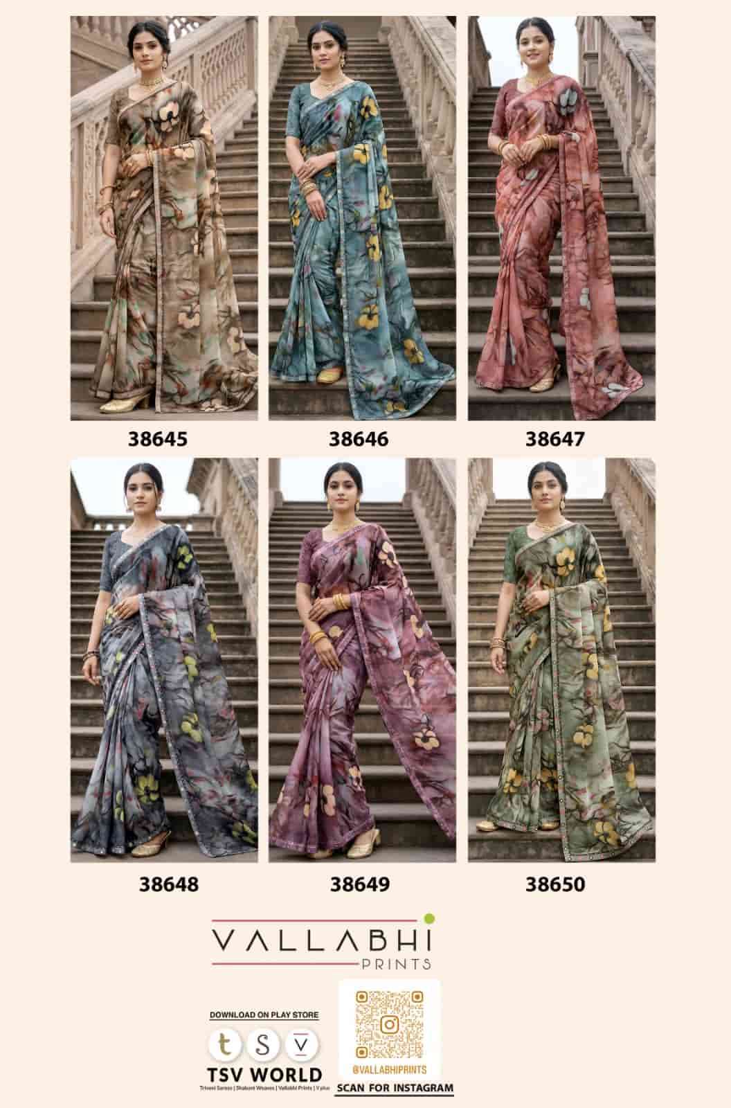 Vallabhi Vardani Vol 17 Weightless Floral Print Saree Collection Wholesale - Amrah Wholesale