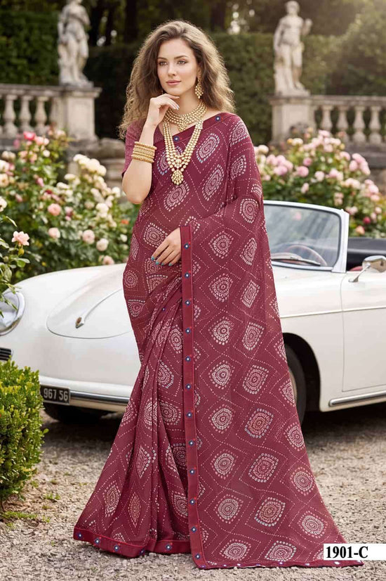 Vallabhi Vardani Vol 19 Weightless Bandhni Print Saree