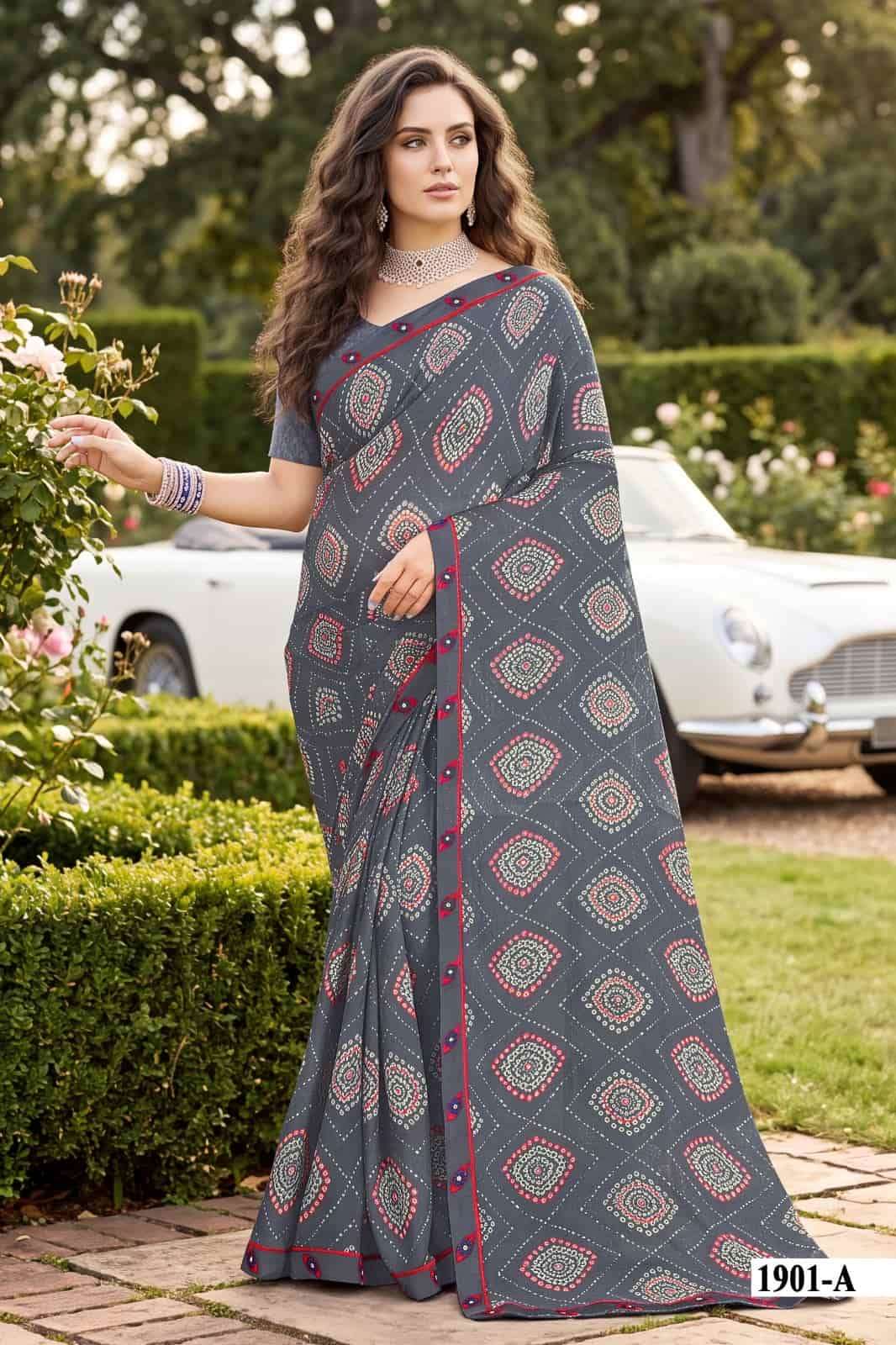 Vallabhi Vardani Vol 19 Weightless Bandhni Print Saree
