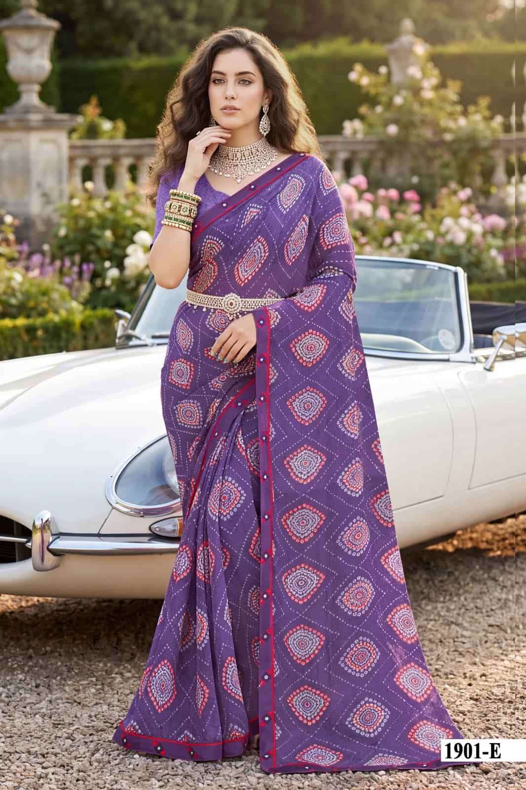 Vallabhi Vardani Vol 19 Weightless Bandhni Print Saree