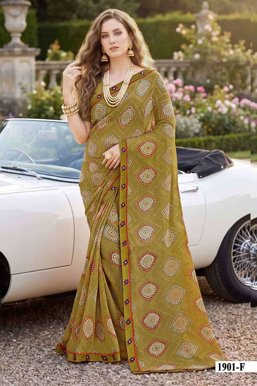 Vallabhi Vardani Vol 19 Weightless Bandhni Print Saree