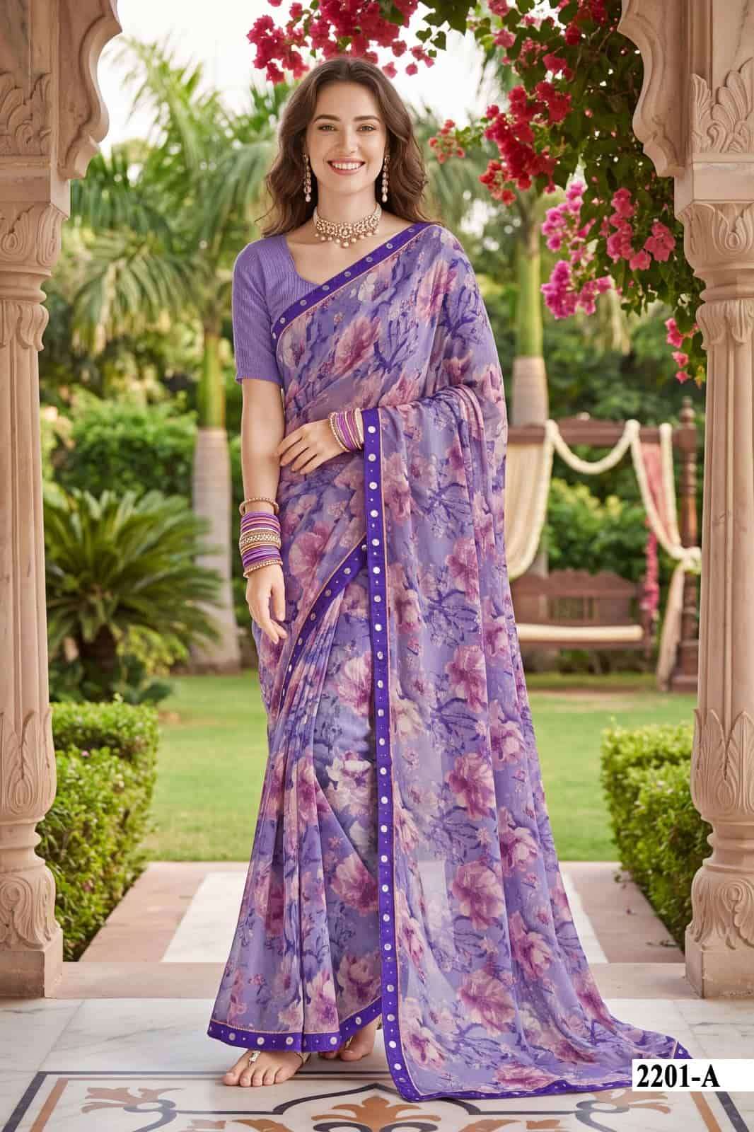 Vallabhi Vardani Vol 22 Weightless Floral Print Georgette Saree