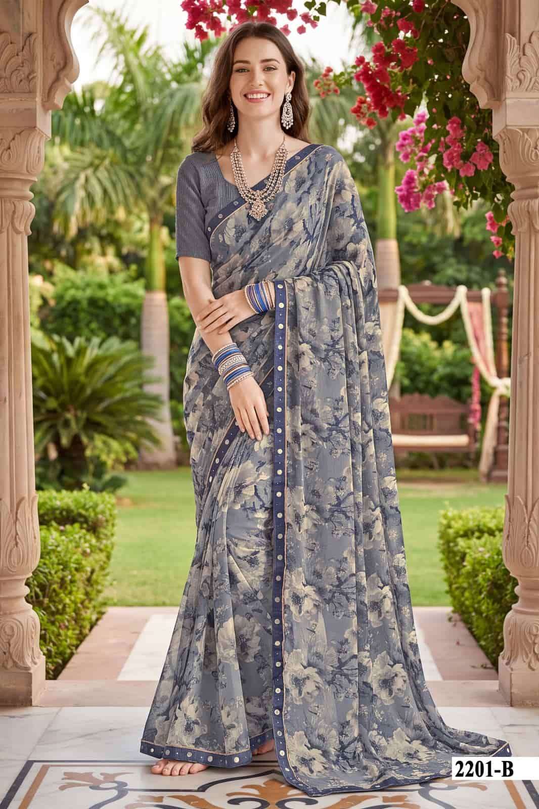 Vallabhi Vardani Vol 22 Weightless Floral Print Georgette Saree
