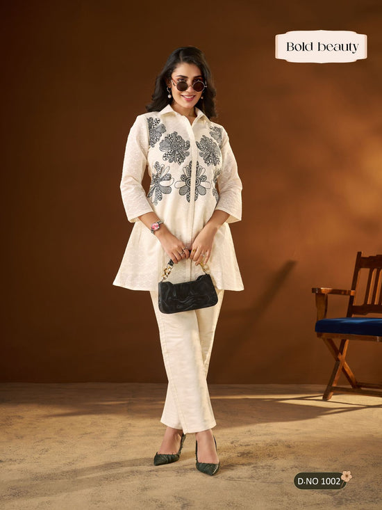 Vamika Bold Beauty Dobby Cotton Embroidered Co Ord Set