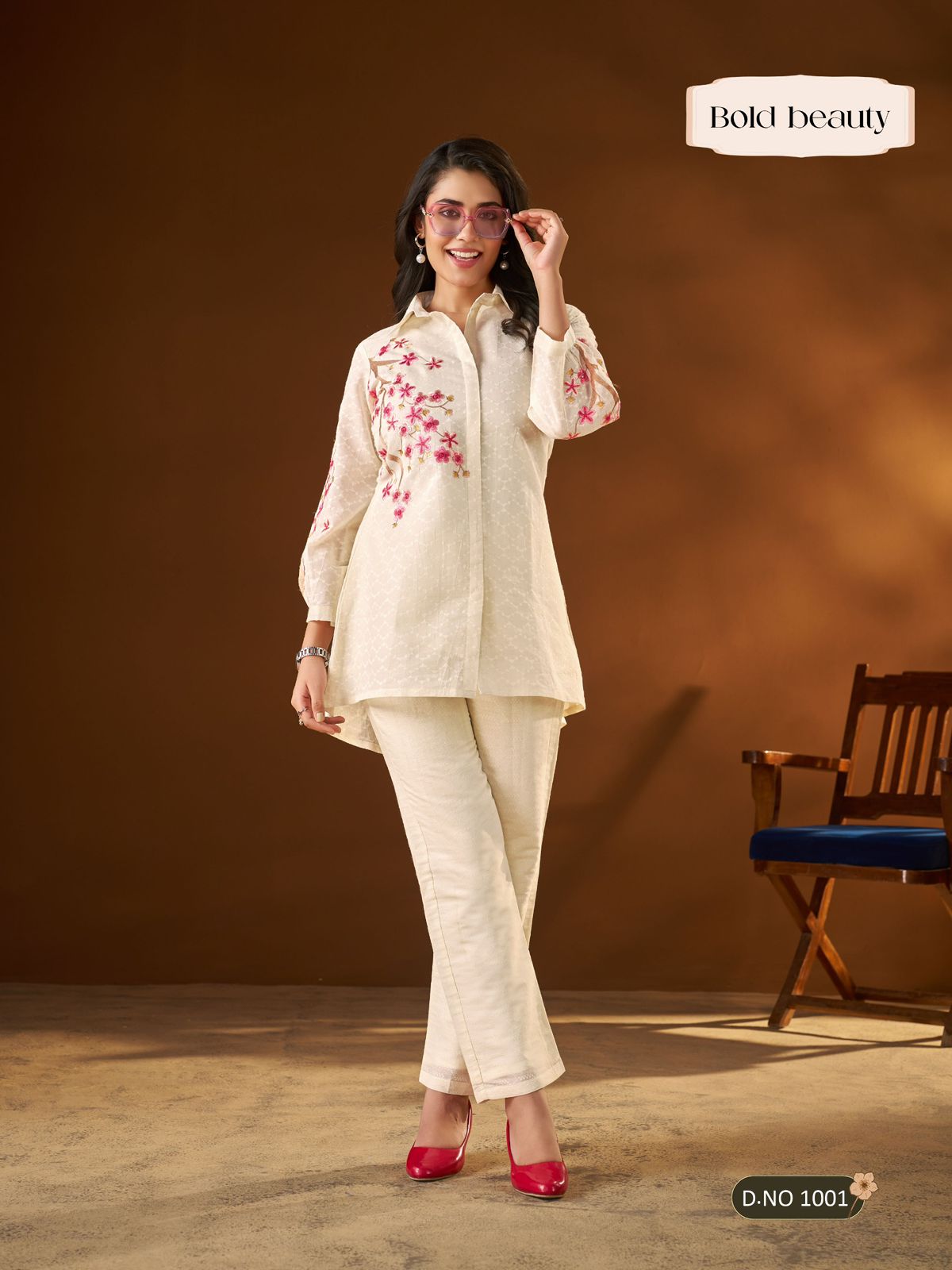 Vamika Bold Beauty Dobby Cotton Embroidered Co Ord Set
