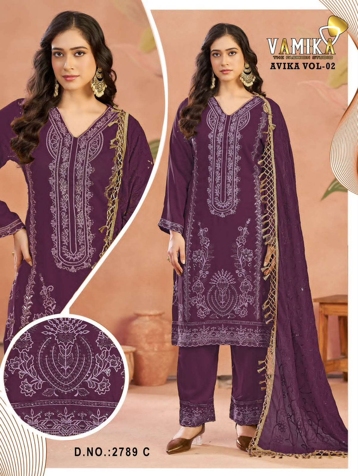 Vamika Fashion Avika Vol 2 Gazi Silk Salwar Suit Set - Amrah Wholesale