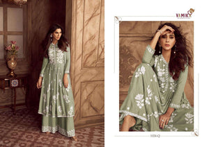 Vamika Fashion Lakhnawi Vol 4 Diamonds Heavy Rayon Palazzo Suit Set - Amrah Wholesale