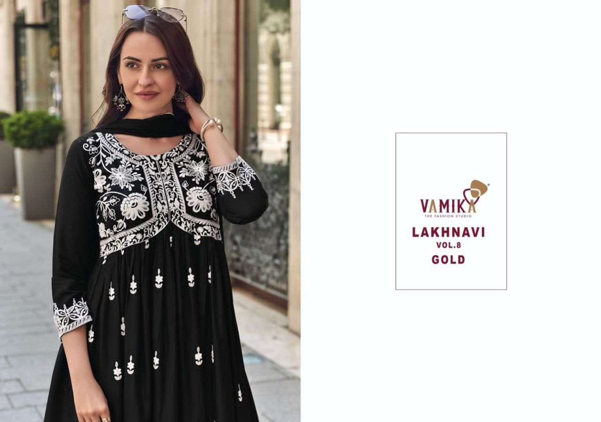 Vamika Lakhnavi Vol 8 Gold - Amrah Wholesale