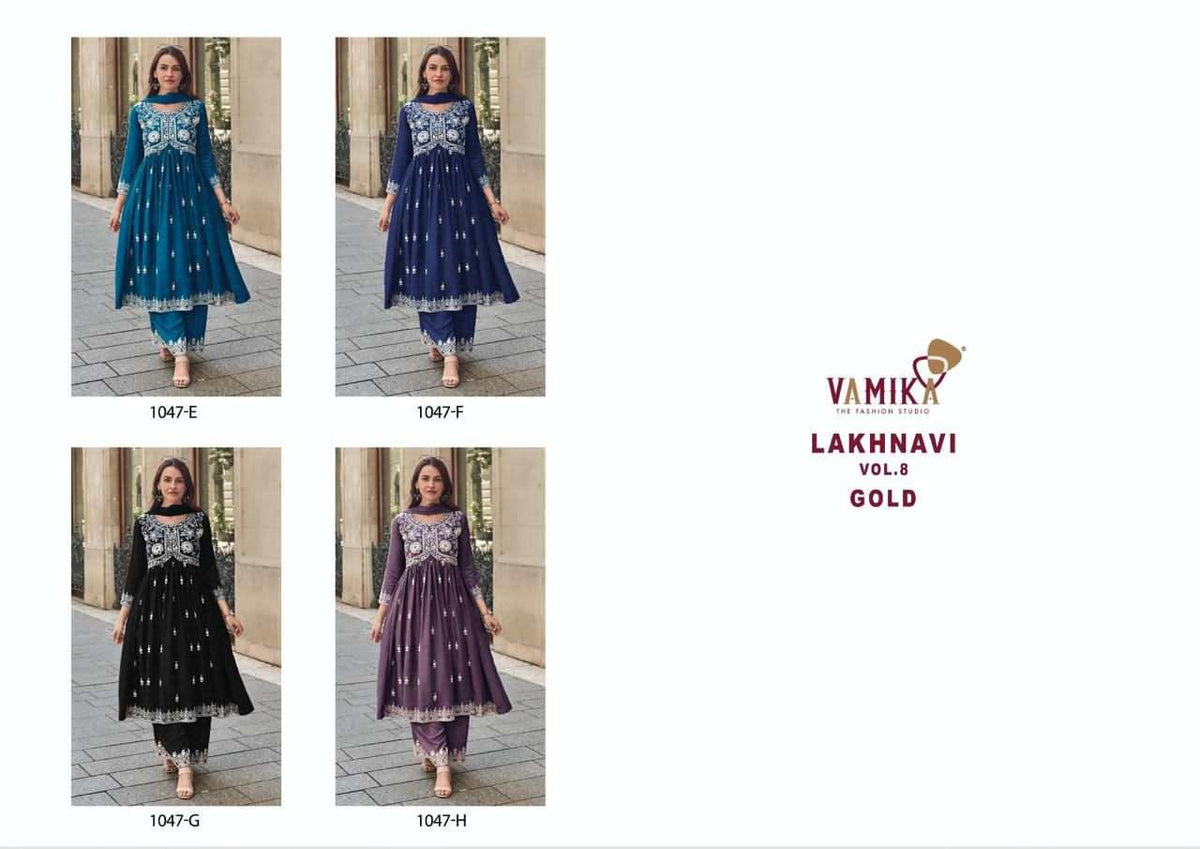 Vamika Lakhnavi Vol 8 Gold - Amrah Wholesale
