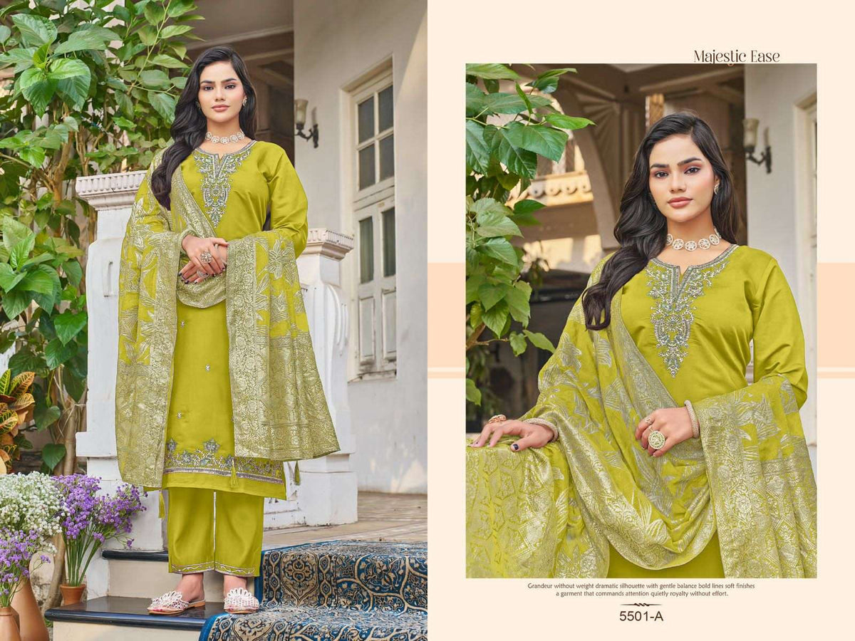 Vamika Padmini Viscose Roman Kurti Pant Dupatta Set - Amrah Wholesale