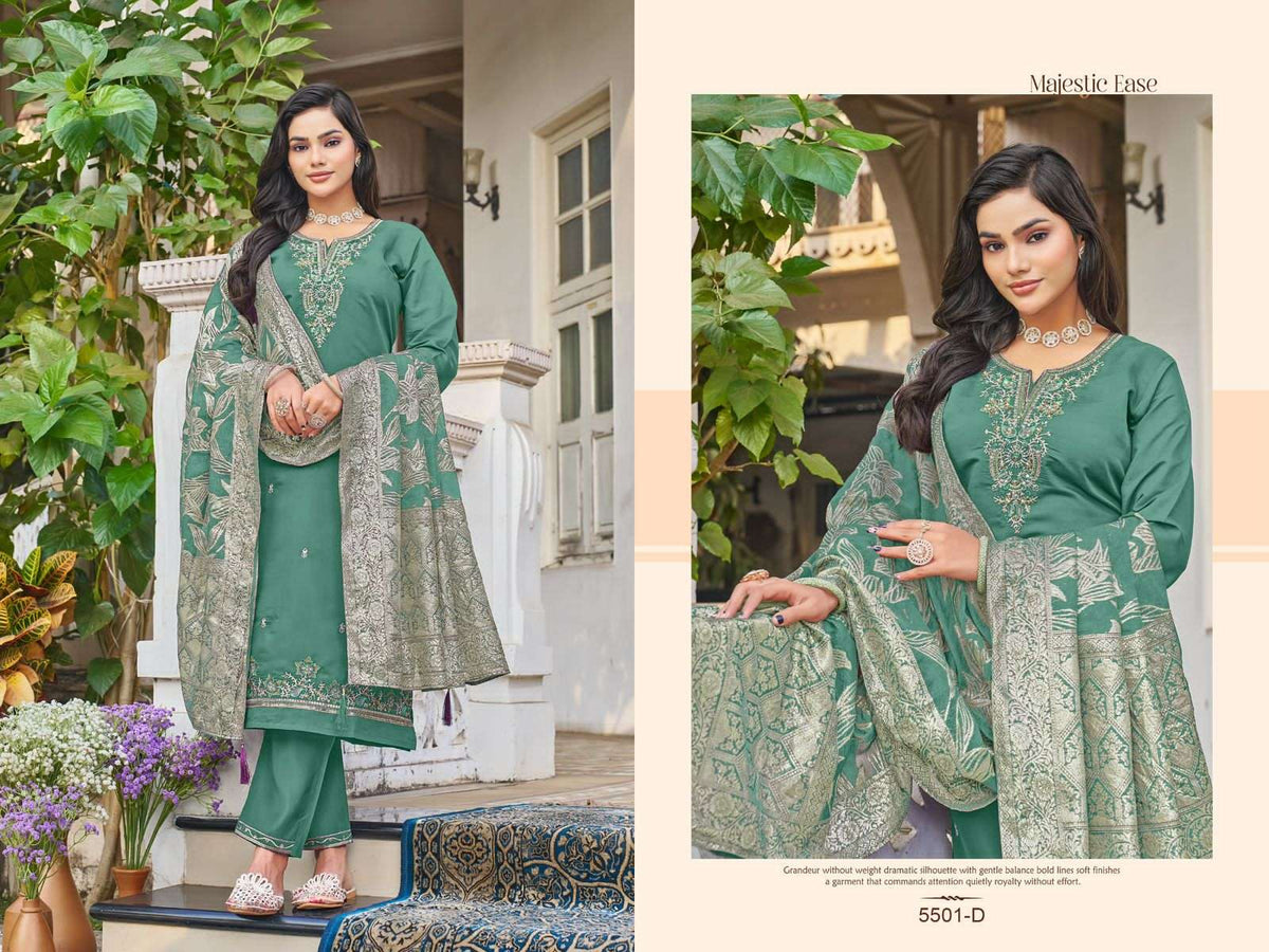 Vamika Padmini Viscose Roman Kurti Pant Dupatta Set - Amrah Wholesale