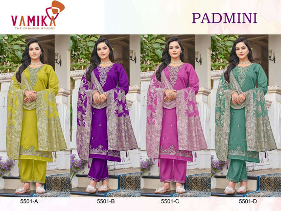 Vamika Padmini Viscose Roman Kurti Pant Dupatta Set - Amrah Wholesale