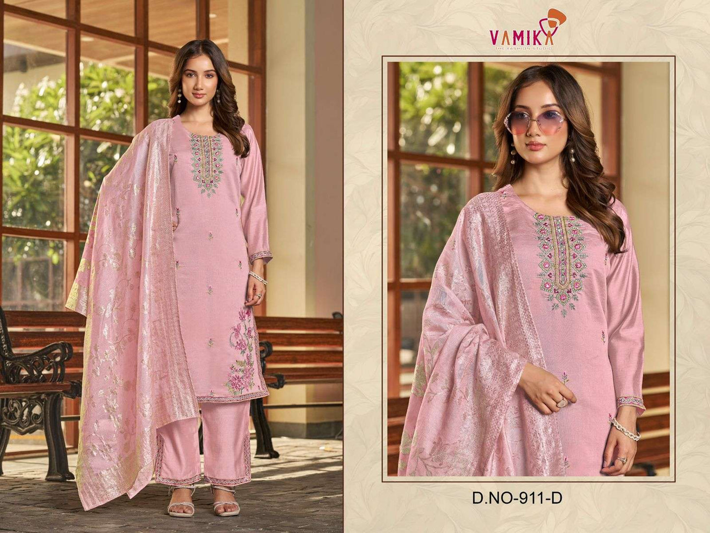 Vamika Fashion Sameera Heavy Viscose Roman Kurti Pant Dupatta Set
