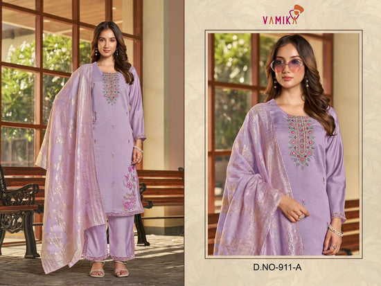 Vamika Fashion Sameera Heavy Viscose Roman Kurti Pant Dupatta Set