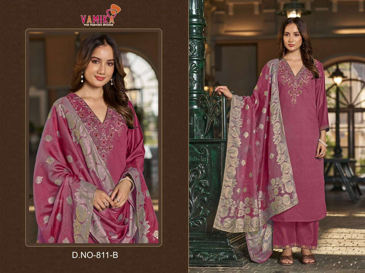 Vamika Fashion Zoya Stitched Viscose Salwar Suit Set