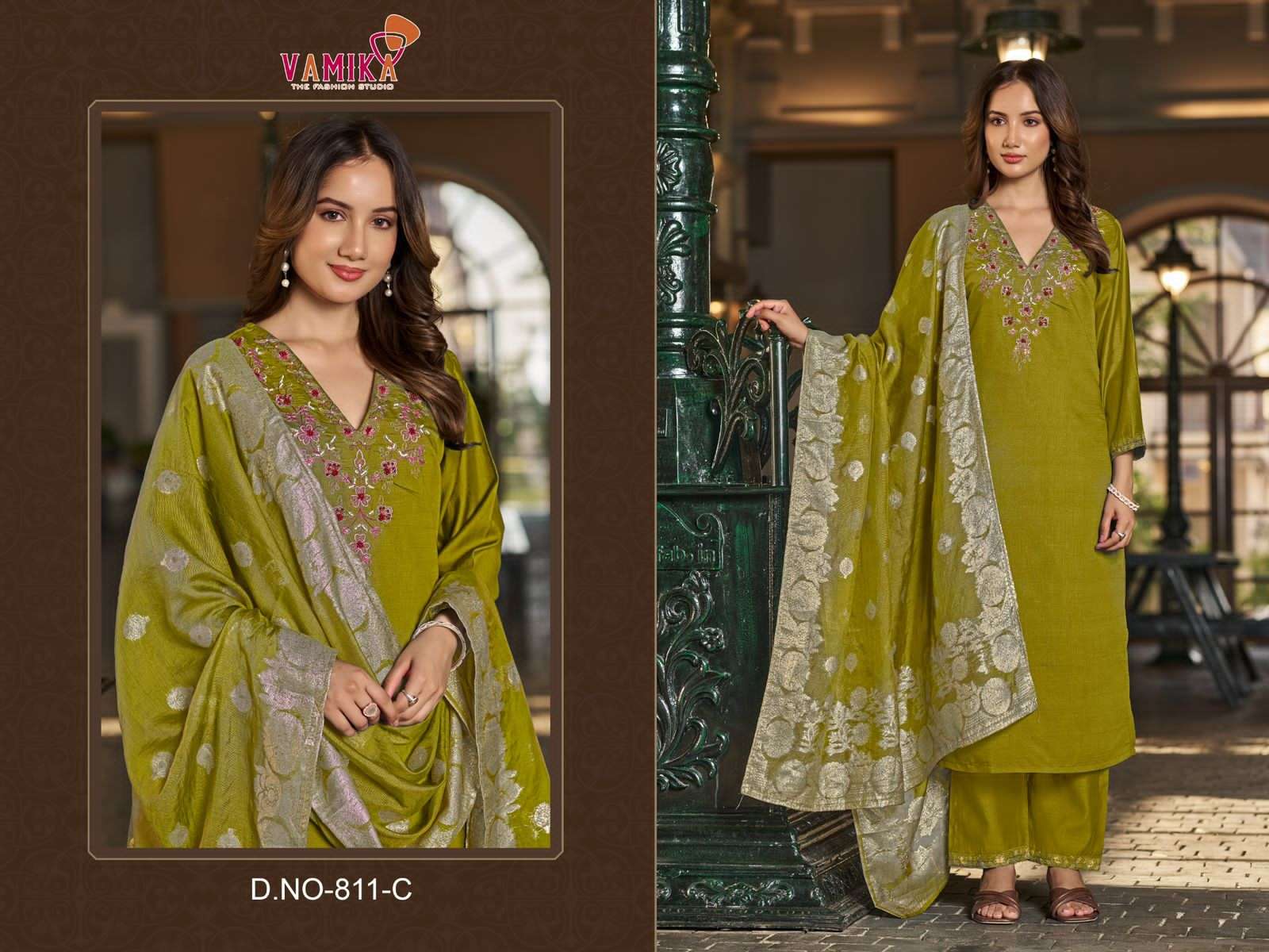Vamika Fashion Zoya Stitched Viscose Salwar Suit Set