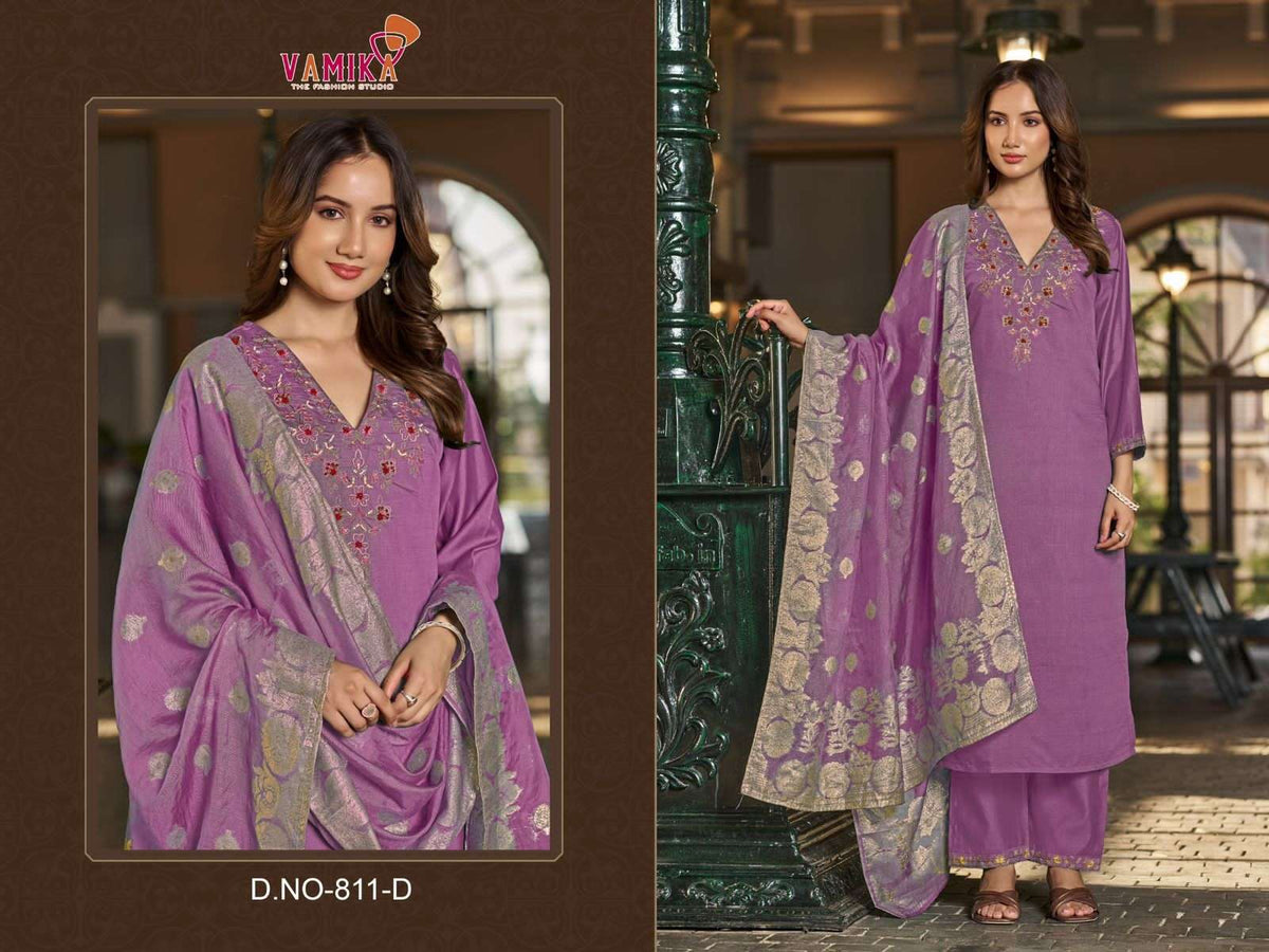 Vamika Fashion Zoya Stitched Viscose Salwar Suit Set