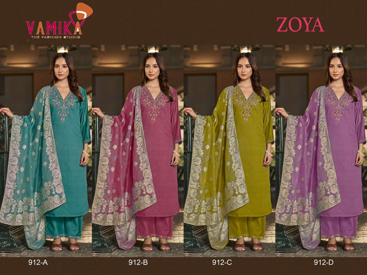 Vamika Fashion Zoya Stitched Viscose Salwar Suit Set