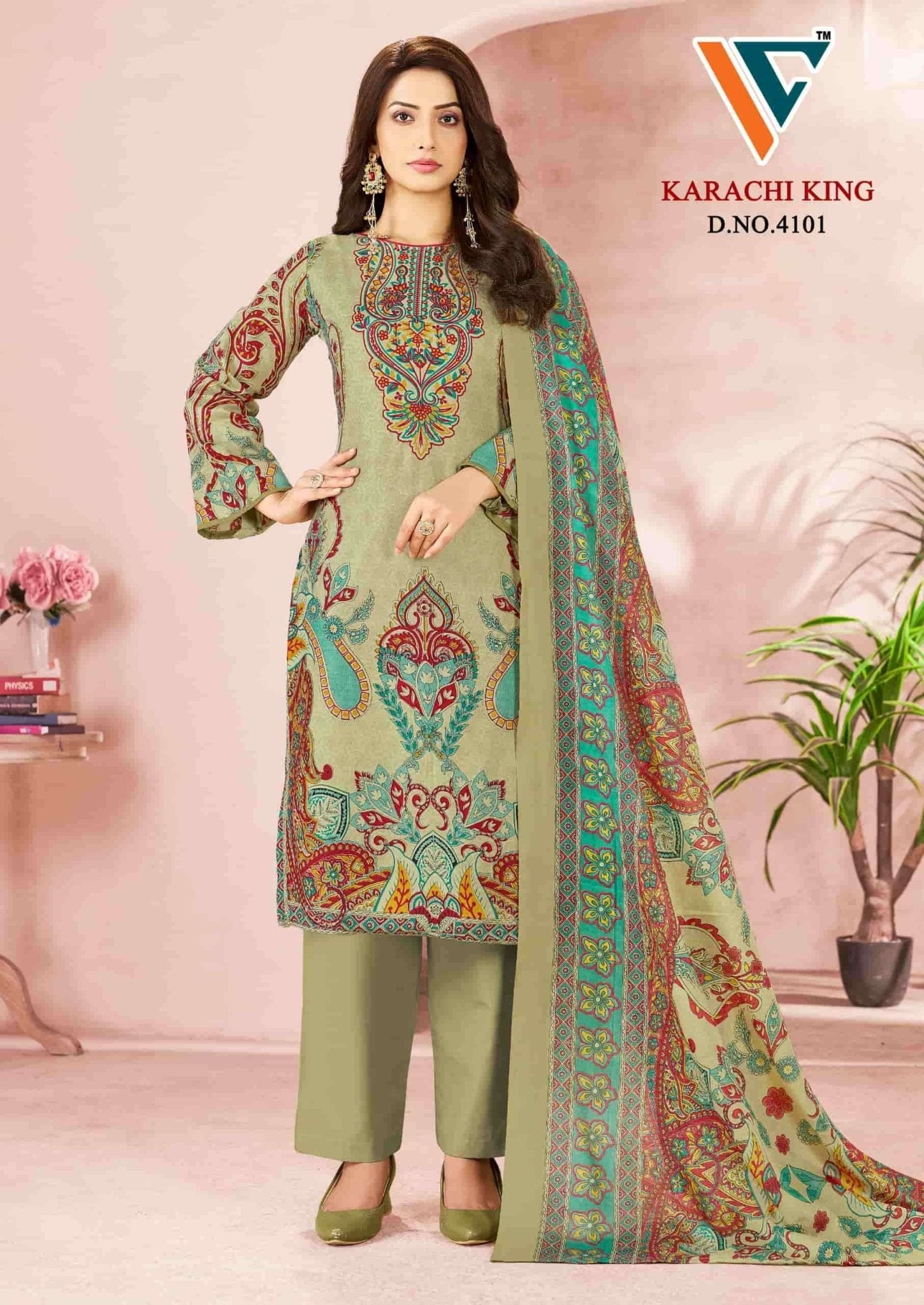 Vandana Creation Karachi King Vol 41 Cotton Pakistani Suit - Amrah Wholesale
