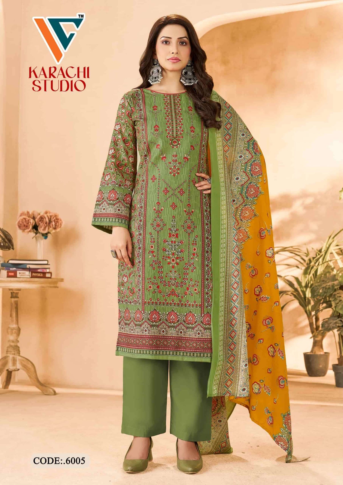 Vandana Creation Karachi Studio Vol 6 Printed Karachi Cotton Dress Material