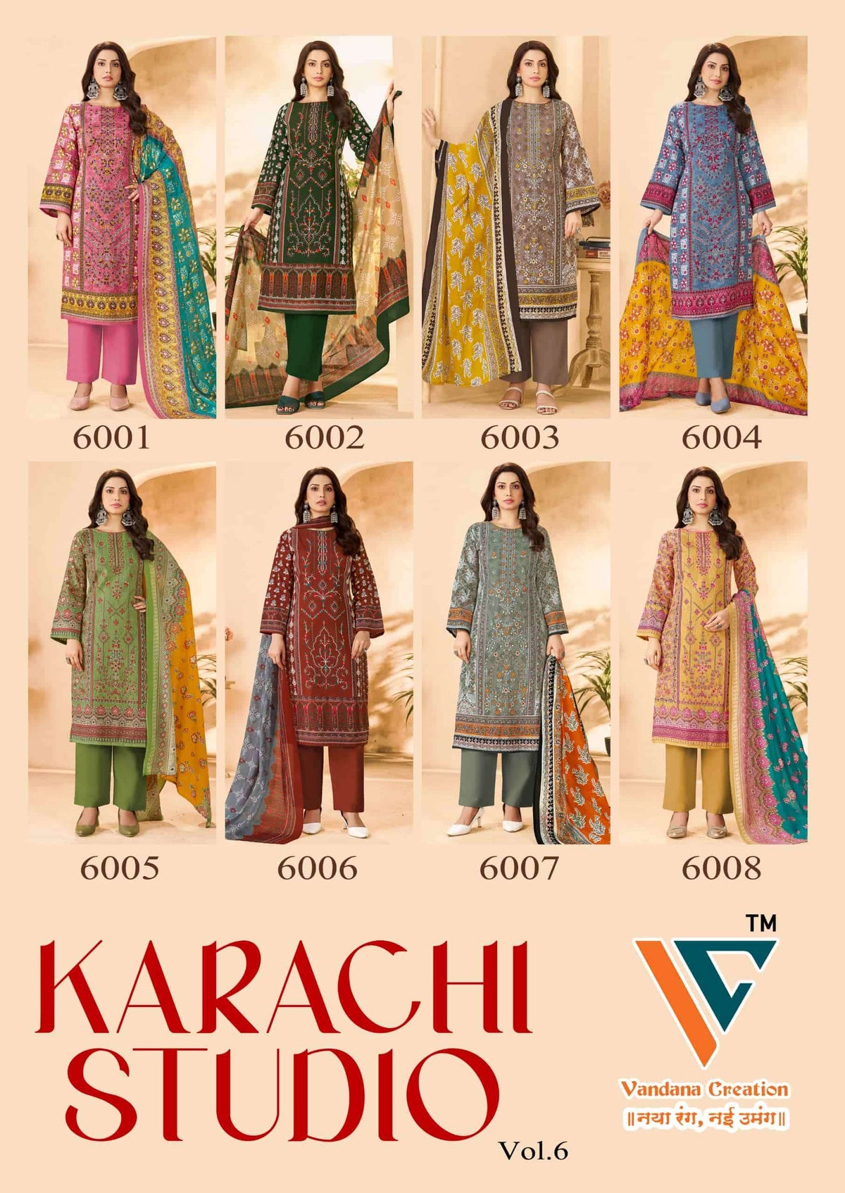 Vandana Creation Karachi Studio Vol 6 Printed Karachi Cotton Dress Material