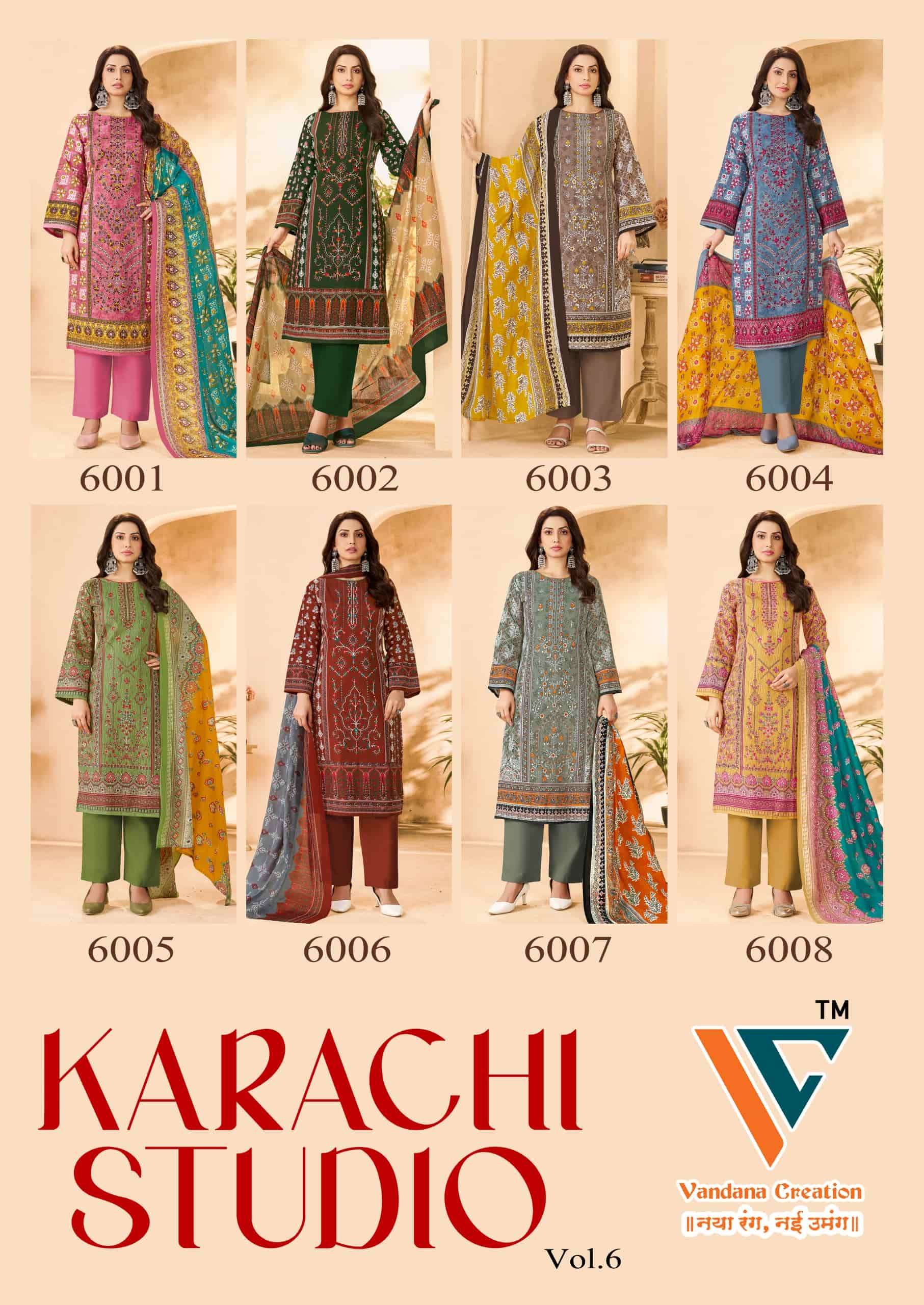 Vandana Creation Karachi Studio Vol 6 Printed Karachi Cotton Dress Material