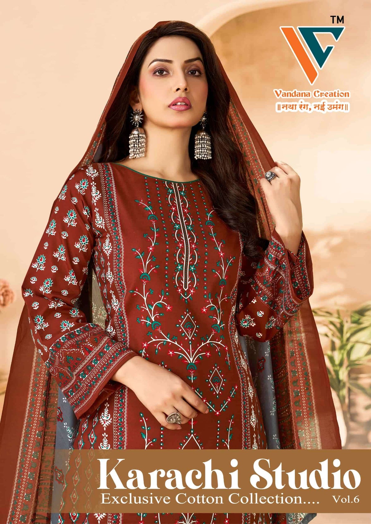 Vandana Creation Karachi Studio Vol 6 Printed Karachi Cotton Dress Material