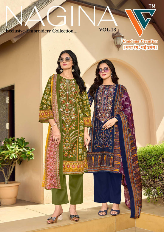 Vandana Creation Nagina Vol 13 Cotton Embroidered Dress Material Wholesale Price