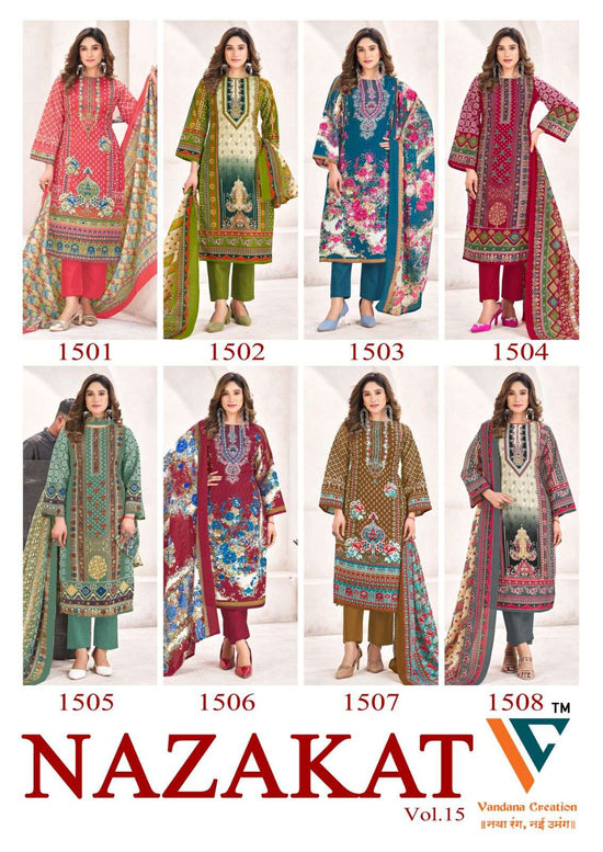 Vandana Creation Nazakat Vol - 15 Cotton Printed Pakistani Suits - Amrah Wholesale