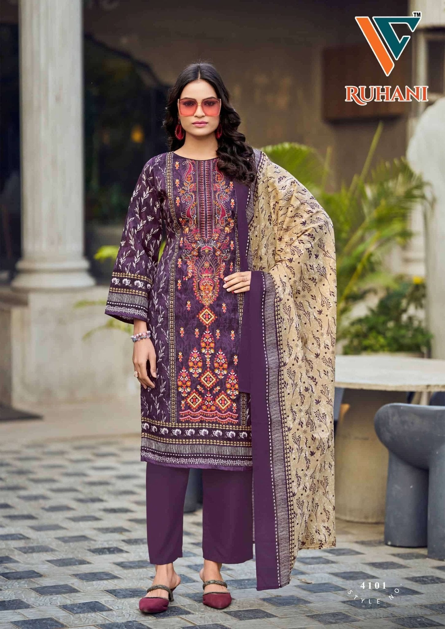 Vandana Creation Ruhani Vol 41 Cotton Embroidered Dress Material - Amrah Wholesale