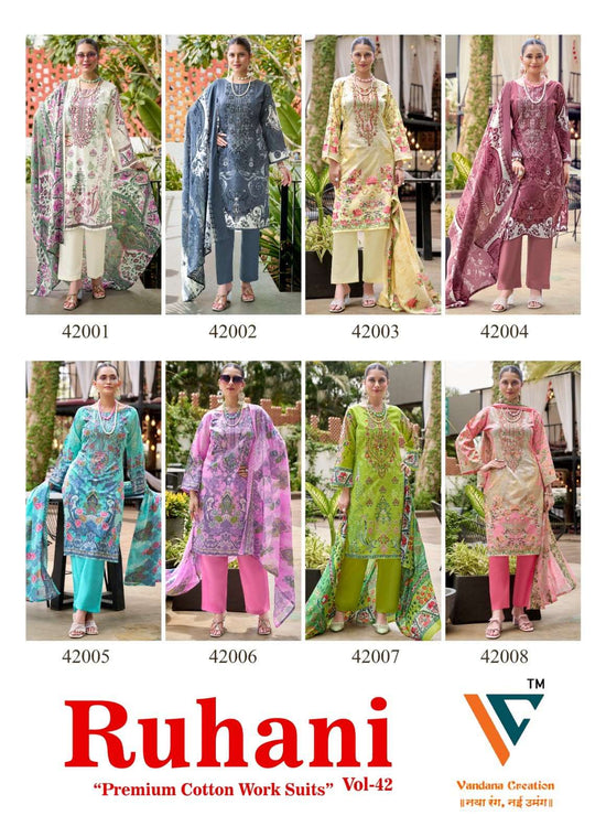 Vandana Creation Ruhani Vol-42 Cotton Printed Dress Material
