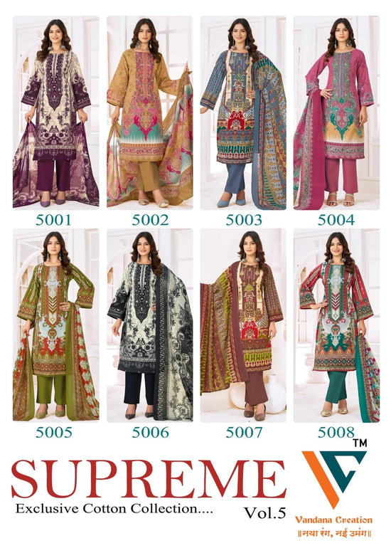 Vandana Creation Supreme Vol 5 Soft Cotton Dress Material - Amrah Wholesale