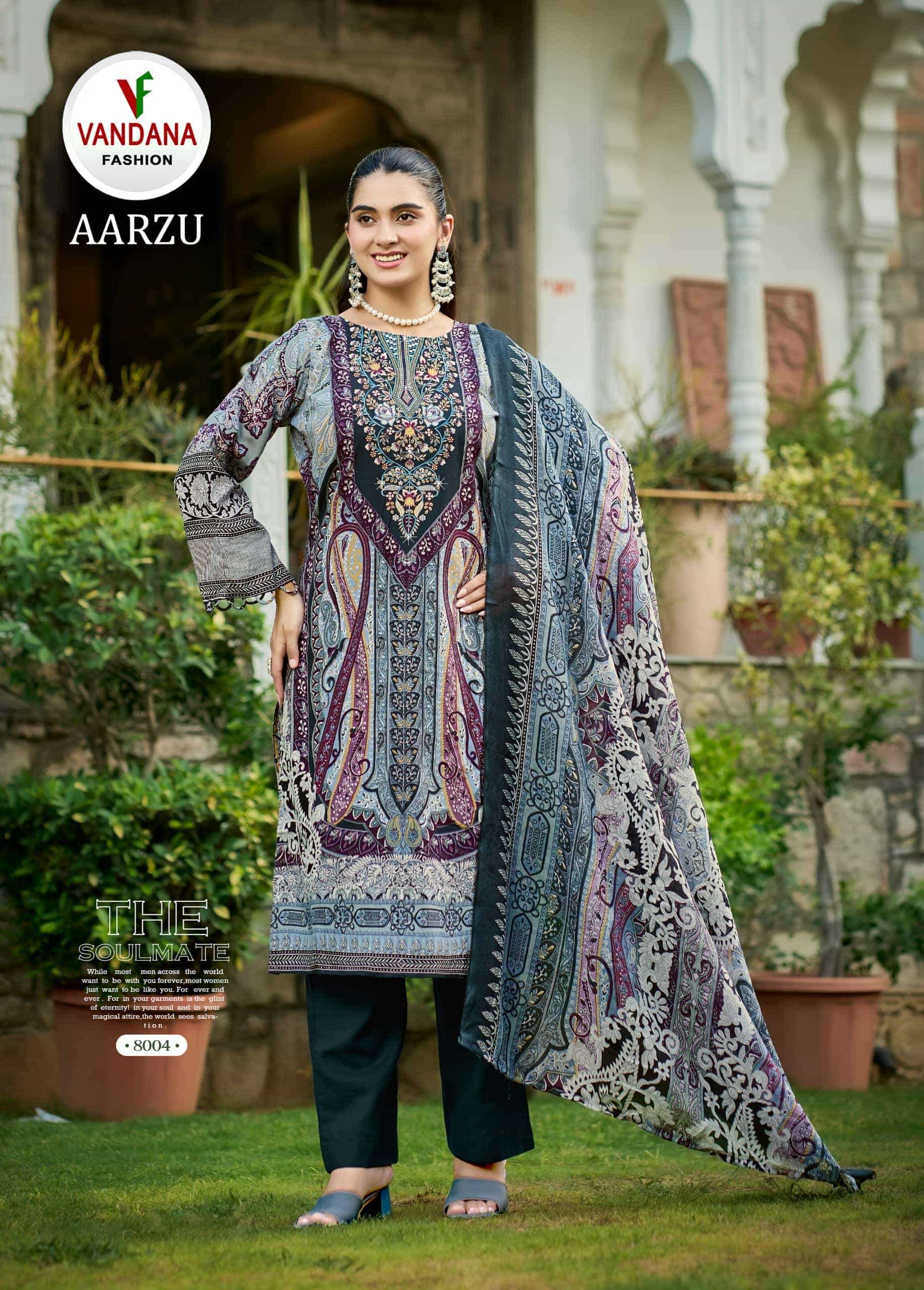 Vandana Fashion Aarzu Vol 8 Soft Cotton Pakistani Suit Dress Material