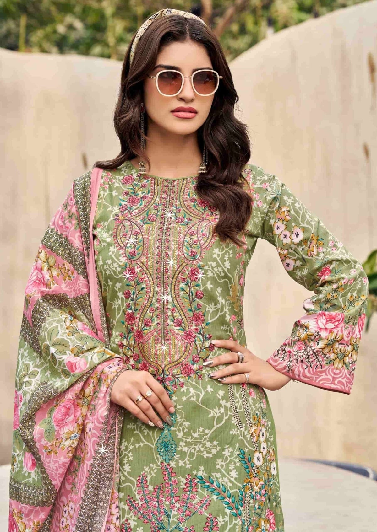 Vandana Fashion Nagina Vol 12 Cotton Embroidery Dress Material - Amrah Wholesale