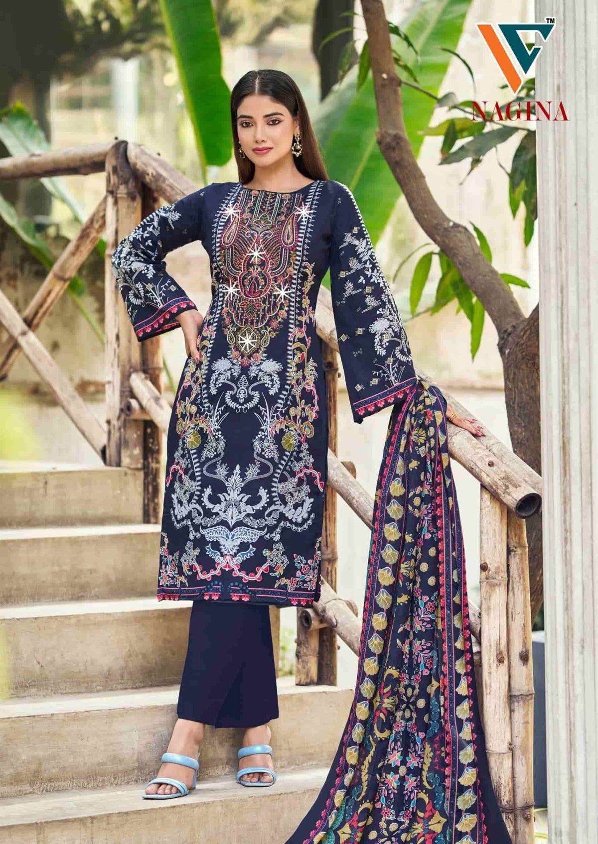Vandana Fashion Nagina Vol 12 Cotton Embroidery Dress Material - Amrah Wholesale
