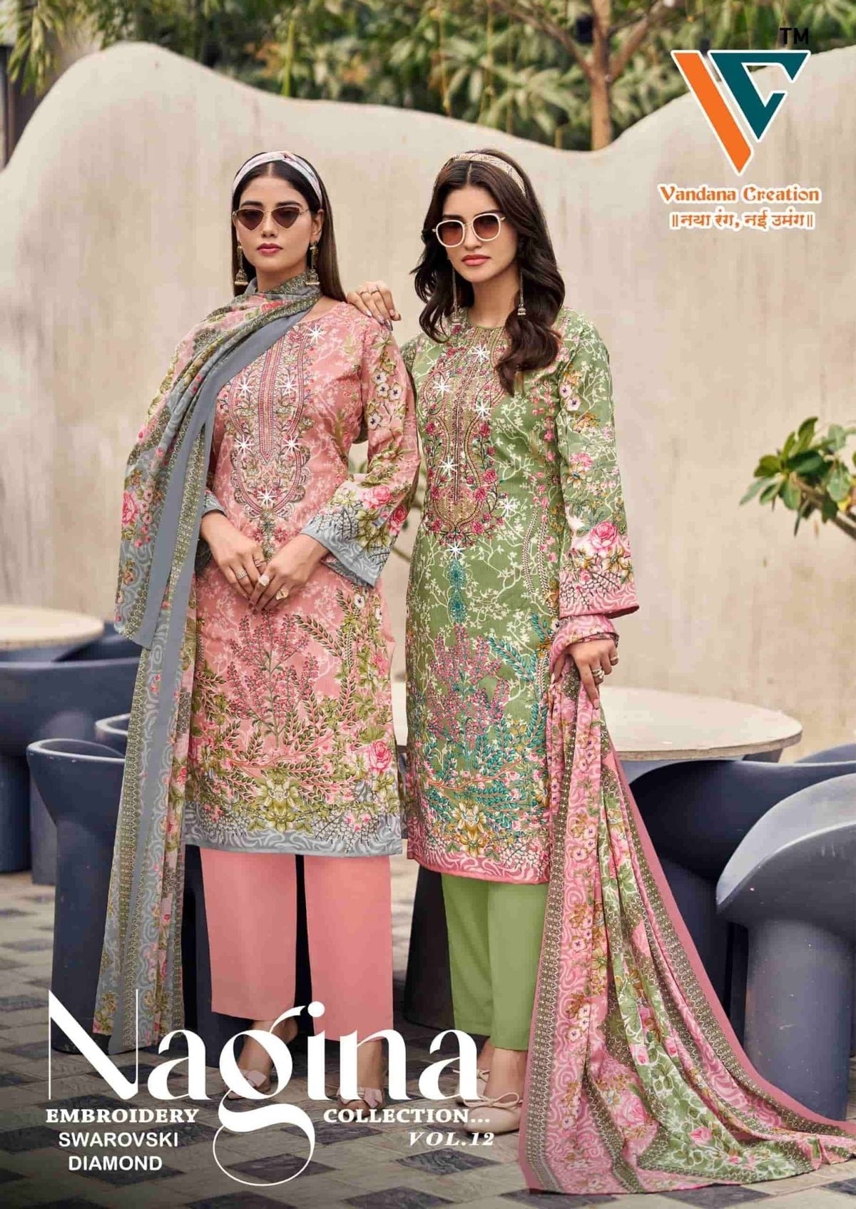 Vandana Fashion Nagina Vol 12 Cotton Embroidery Dress Material - Amrah Wholesale