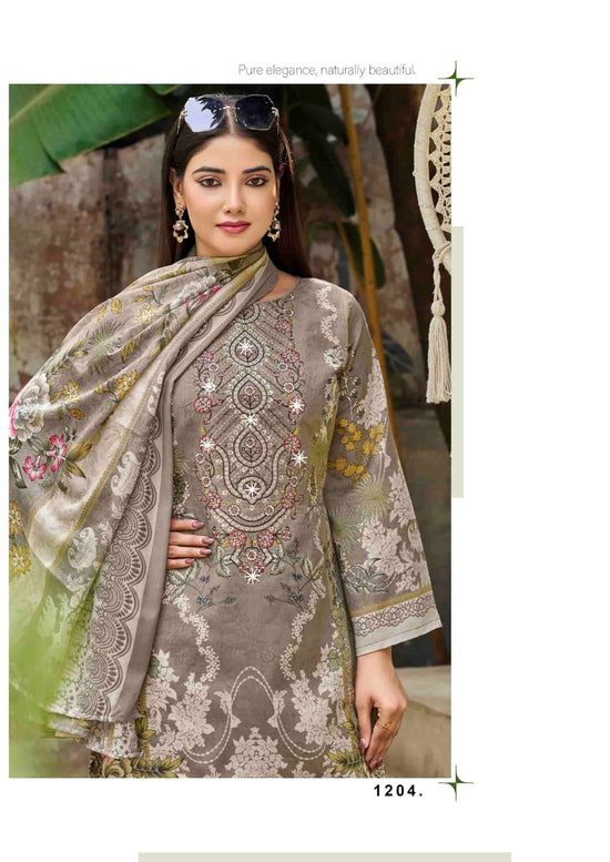 Vandana Fashion Nagina Vol 12 Cotton Embroidery Dress Material - Amrah Wholesale