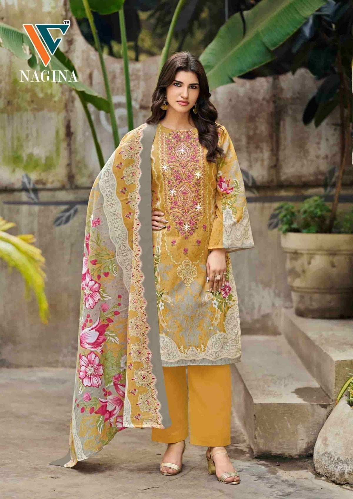 Vandana Fashion Nagina Vol 12 Cotton Embroidery Dress Material - Amrah Wholesale