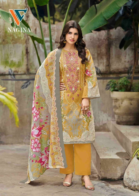 Vandana Fashion Nagina Vol 12 Cotton Embroidery Dress Material - Amrah Wholesale